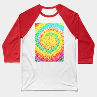 Tie Dye Floral Pattern Baseball T-Shirt